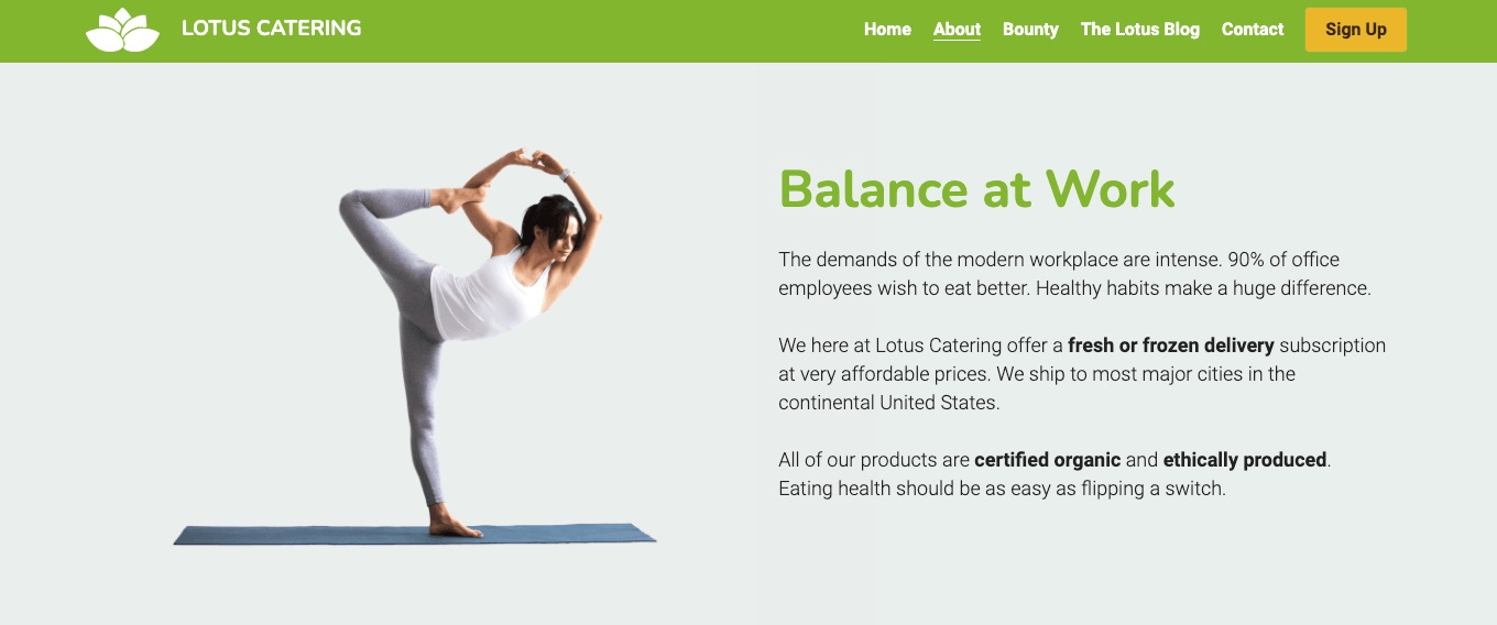 null Lotus Catering Template from Strikingly